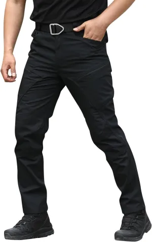 Mens Tactical Waterproof Pants Relaxed Fit Work Hiking Multi Pockets Flex Camo Cargo Trousers
