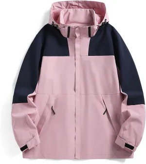 Mens Waterproof Rain Jacket Fall Mountain Windbreaker Hooded Raincoat Lightweight Hood Rain Jackets Outdoor