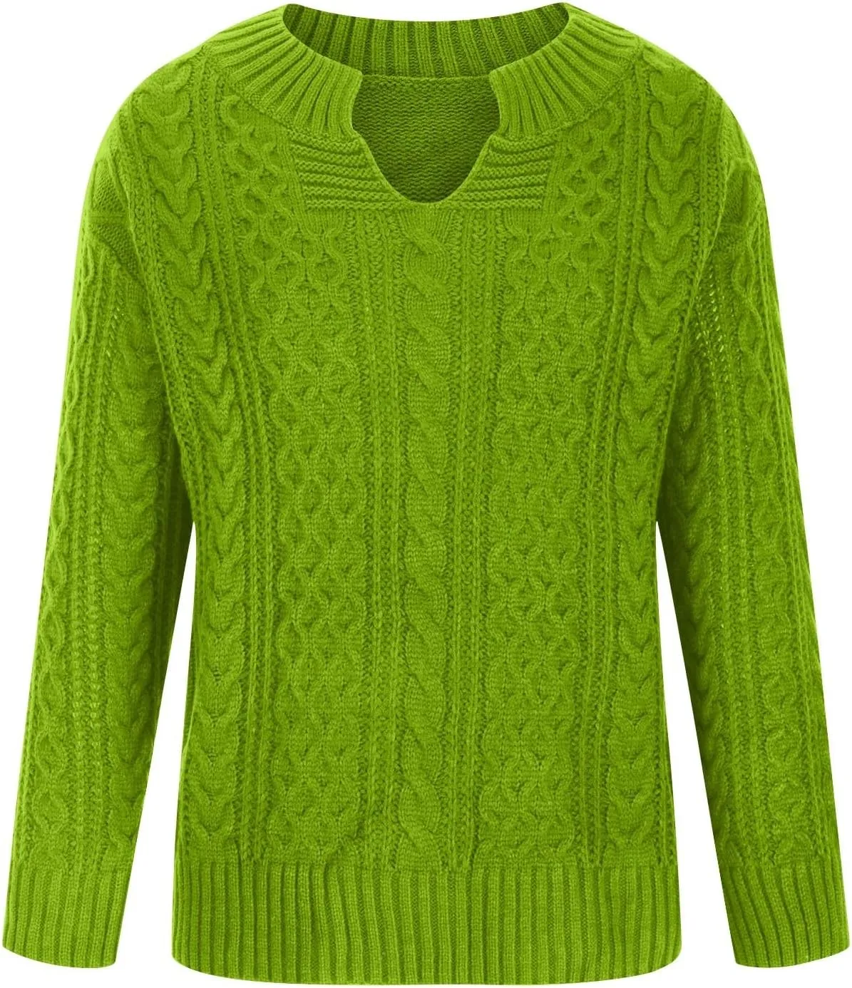 NBXNZWF Women's Oversized Chunky Sweaters Long Sleeve V Neck Loose Cable Knit Pullover Fall Winter Warm Jumper Knitwear