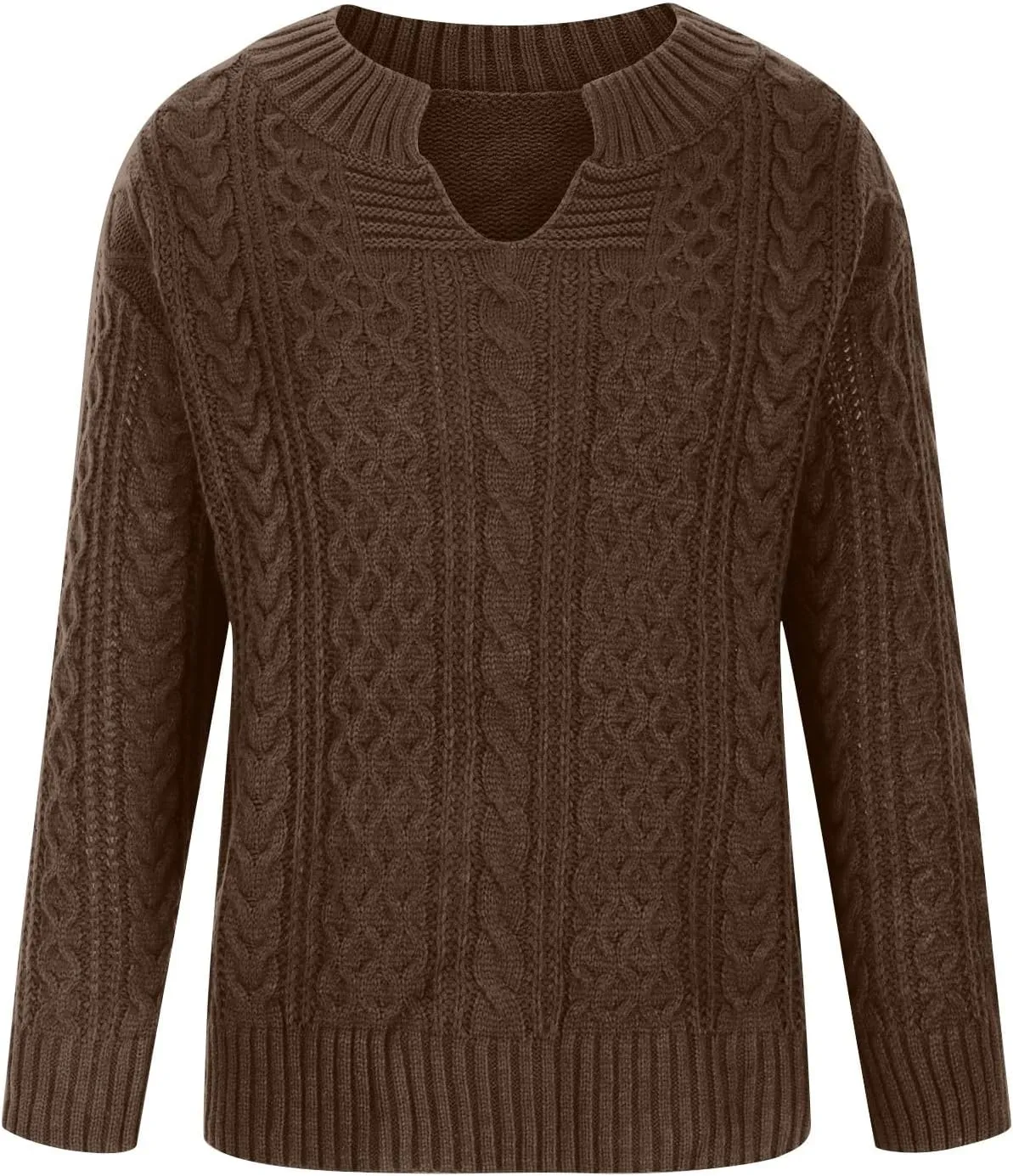 NBXNZWF Women's Oversized Chunky Sweaters Long Sleeve V Neck Loose Cable Knit Pullover Fall Winter Warm Jumper Knitwear