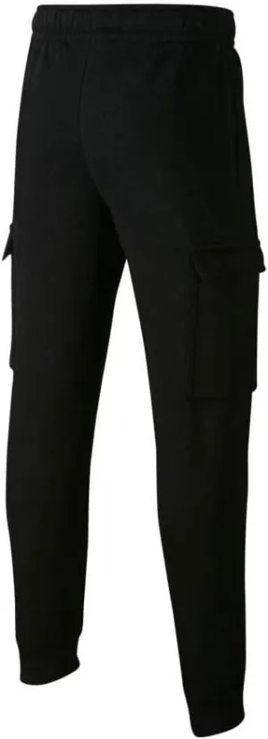 Nike Boy's NSW Club Cargo Pants (Big Kids) Black/Black/White LG (14-16 Big Kid)