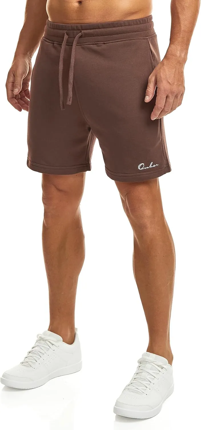 Ouber Men's Cotton Sweat Shorts Athletic Gym Workout Shorts Sporty Casual Shorts