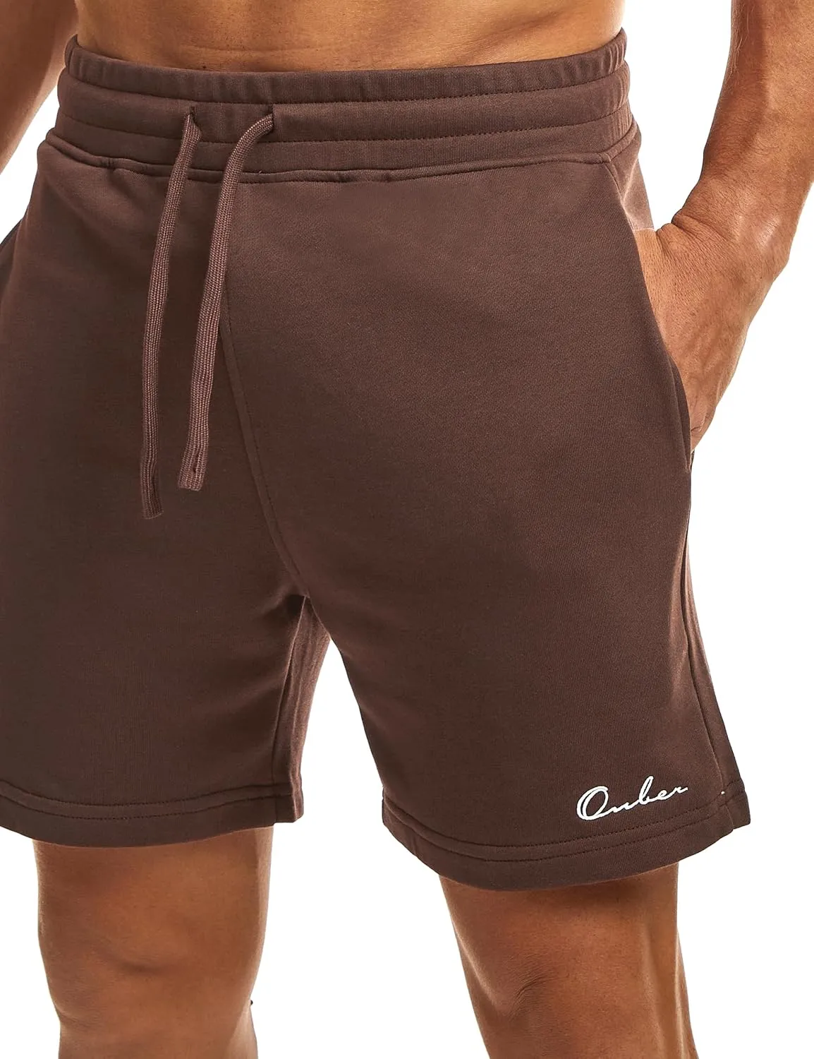 Ouber Men's Cotton Sweat Shorts Athletic Gym Workout Shorts Sporty Casual Shorts