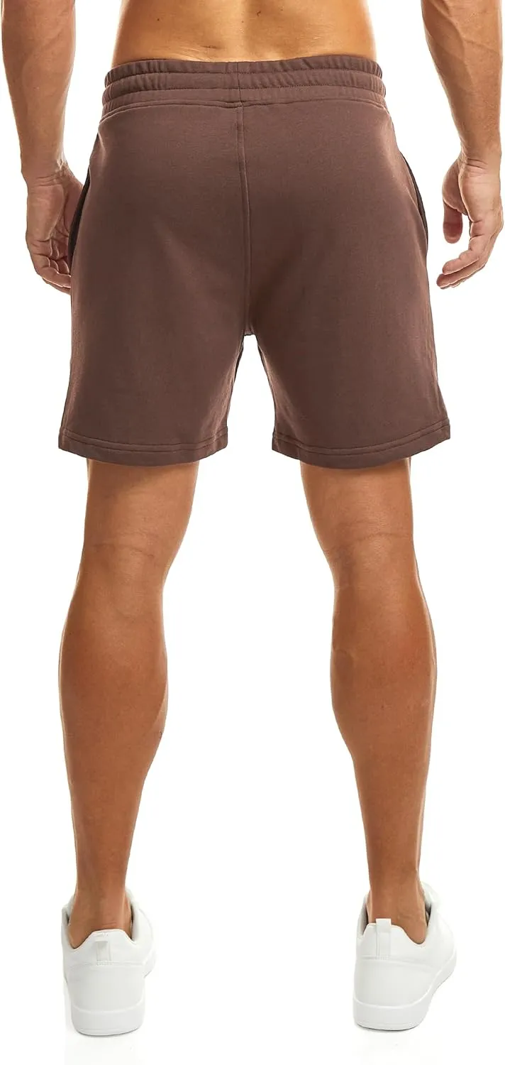Ouber Men's Cotton Sweat Shorts Athletic Gym Workout Shorts Sporty Casual Shorts