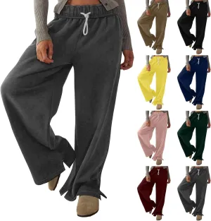 Oversized Wide Leg Sweatpants Women Baggy Fleece Low Rise Sweatpants Casual Loose Sweat Pants Comfy Soft Lounge Pants
