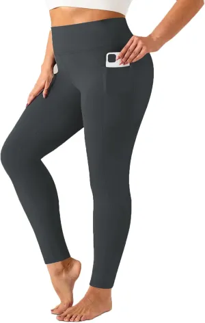 Plus Size High Waist Leggings with Pockets Stretchy Tummy Control High Waist Womens Workout Yoga Pants Gym Workout