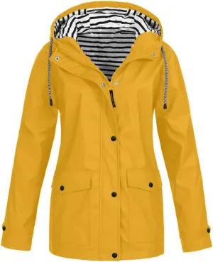 Rain Jacket for Women Waterproof Lightweight Raincoats With Hood Classic Active Outdoor Hooded Rain Coat Windbreaker