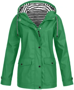 Rain Jacket for Women Waterproof Lightweight Raincoats With Hood Classic Active Outdoor Hooded Rain Coat Windbreaker