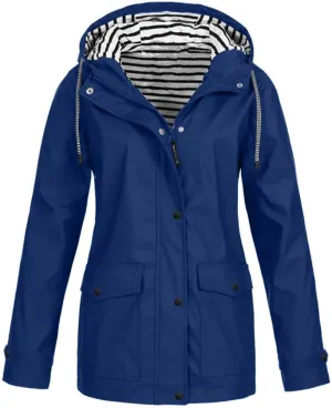 Rain Jacket for Women Waterproof Lightweight Raincoats With Hood Classic Active Outdoor Hooded Rain Coat Windbreaker