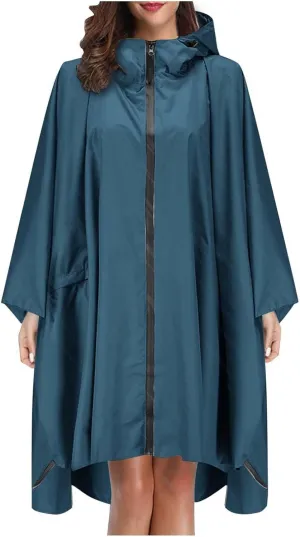 Raincoats for Adults Reusable, EVA Rain Ponchos Lightweight Rain Coat Waterproof Rain Gear for Men and Women