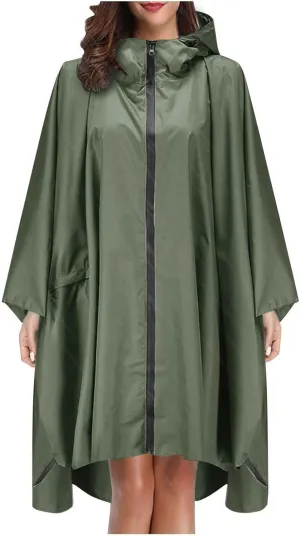 Raincoats for Adults Reusable, EVA Rain Ponchos Lightweight Rain Coat Waterproof Rain Gear for Men and Women