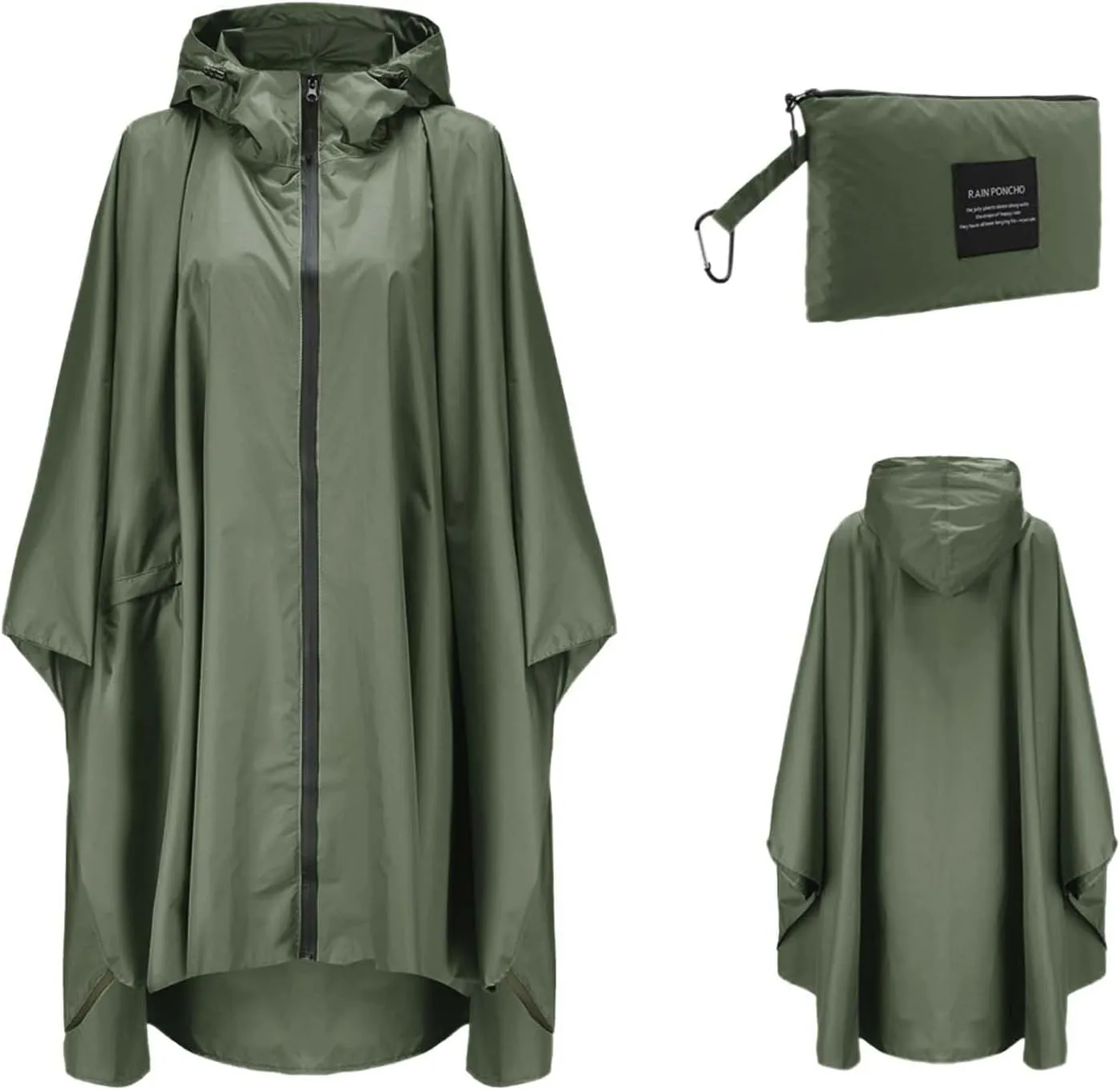 Raincoats for Adults Reusable, EVA Rain Ponchos Lightweight Rain Coat Waterproof Rain Gear for Men and Women