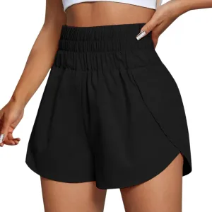 Running Shorts for Women Athletic Workout Gym Casual Quick Dry Sporty Elastic High Waisted Yoga Dolphin Shorts Pocket