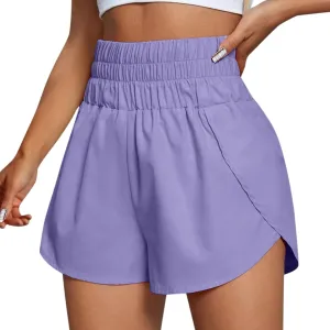 Running Shorts for Women Athletic Workout Gym Casual Quick Dry Sporty Elastic High Waisted Yoga Dolphin Shorts Pocket