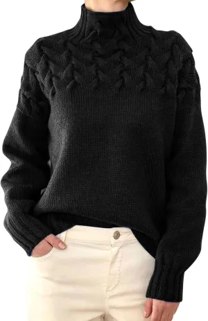 SHAOBGE Womens Sweaters Fuzzy Pullover Women Striped Womens Sweater Womens Striped Turtlenecksweater