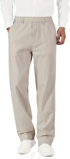 Soojun Men's Relaxed Fit Elastic Waist Drawstring Cotton Linen Pants