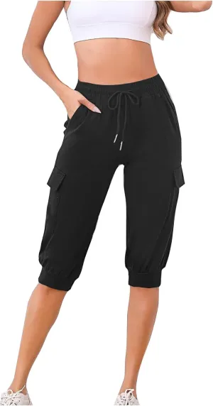 Sweat Shorts for Women High Waist Drawstring Cargo Shorts Comfy Baggy Jogger Shorts Running Workout Cinch Bottoms