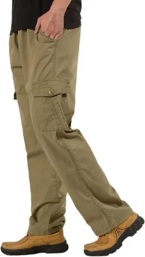 Sweatpants for Men with Pockets Pant Hiking Jogger Classic Fit Multi Pockets Autumn & Winter Pants for Men Drawstring