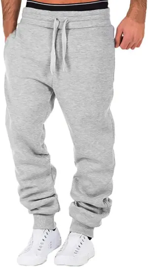 Sweatpants for Men with Pockets Pockets Men's Cargo Sweatpants Open Bottom Straight Leg Casual Fit Baggy Jogger Pants