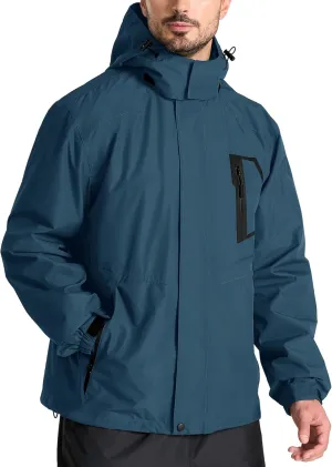 SWISSWELL Mens Rain Jackets Waterproof with Hood Men Windbreaker Jackets Lightweight Rain Coats for Golf Fishing Hiking