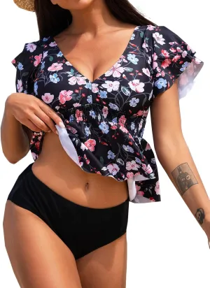 Swmmer Liket High Waisted Bikini Sets for Women Boy Shorts Swimsuits Sporty Bathing Suit