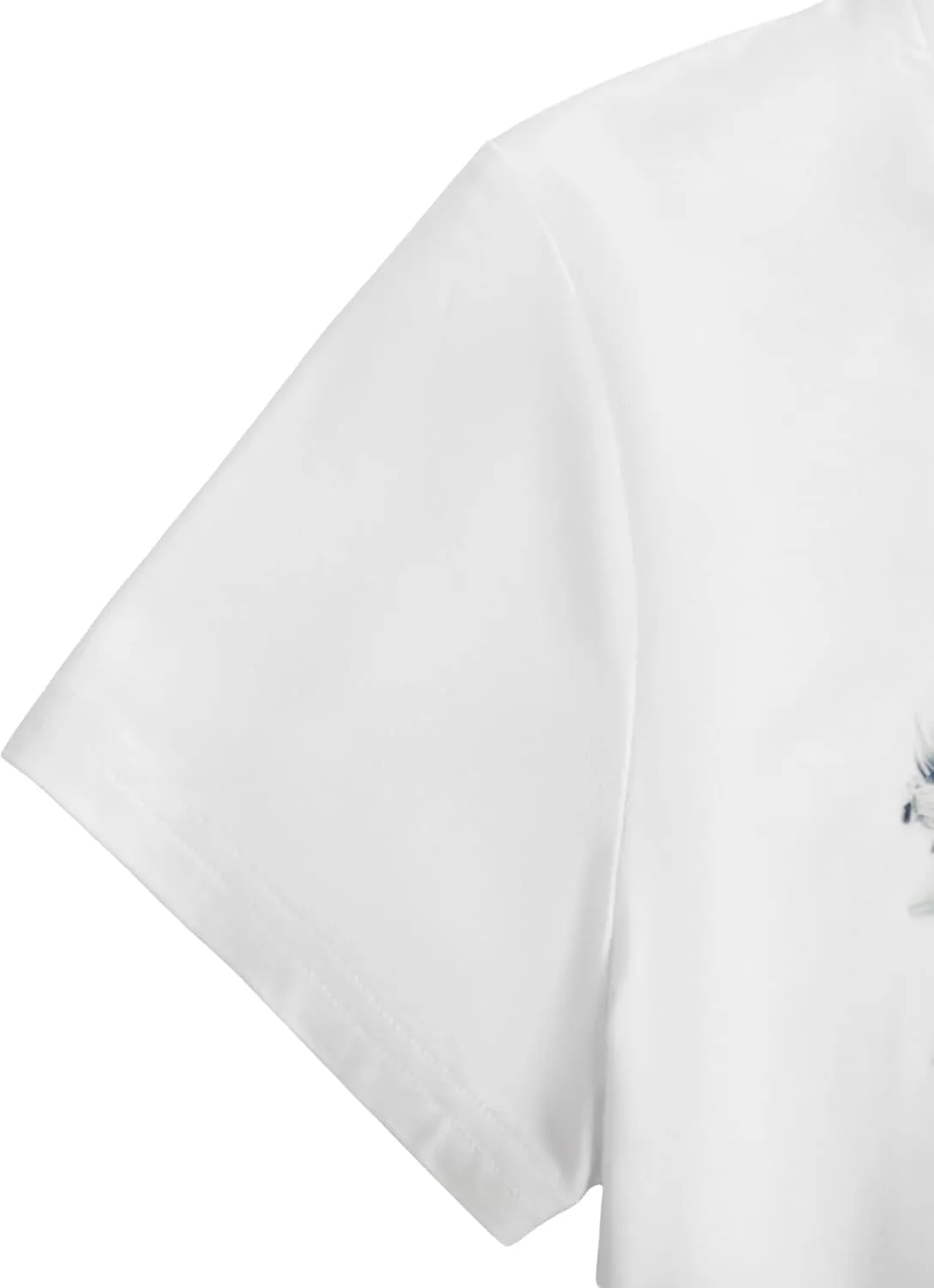 Verdusa Women's Y2K Butterfly Print Crop Tops Crew Neck Short Sleeve Fitted T Shirt