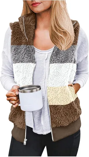 Winter Coats for Women, Women's Fashion Plush Printing And Dyeing Zipper Long Sleeve Solid Color Warm Outwear