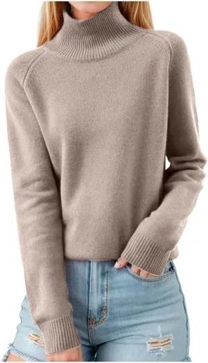Winter Sweaters for Women Long Sleeve Mock Neck Knit Wool Pullover Fall Sweaters 2024 Trendy