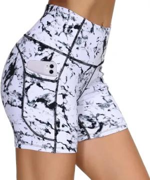 Wjustforu Biker Shorts for Women High Waist Yoga Shorts Women's Workout Running Shorts with Side Pockets