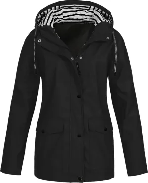 Wkishenl Womens Rain Coats Waterproof with Hood Summer Fall Active Outdoor Raincoats Comfy Lightweight Zip Up Rain Jacket