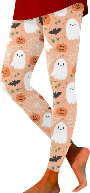 Women Halloween Leggings Halloween Print Collection High Waist Women Striped High Waist Costume Halloween Legging
