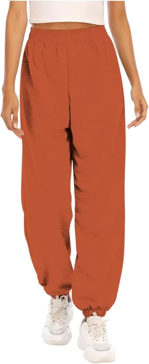Women's Active High Waisted Sports Gym Athletic Fit Jogger Sweatpants Baggy Lounge Pants Outwear Trousers