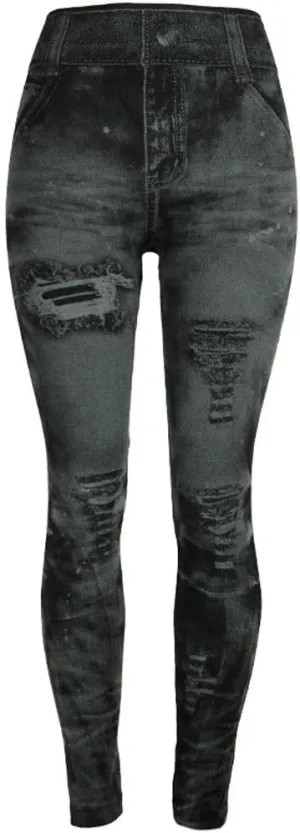 Women's Casual Skinny Jeans Ripped Distressed High Rise Stretch Pull On Butt Lifting Jegging Fitted Denim Ankle Jeans