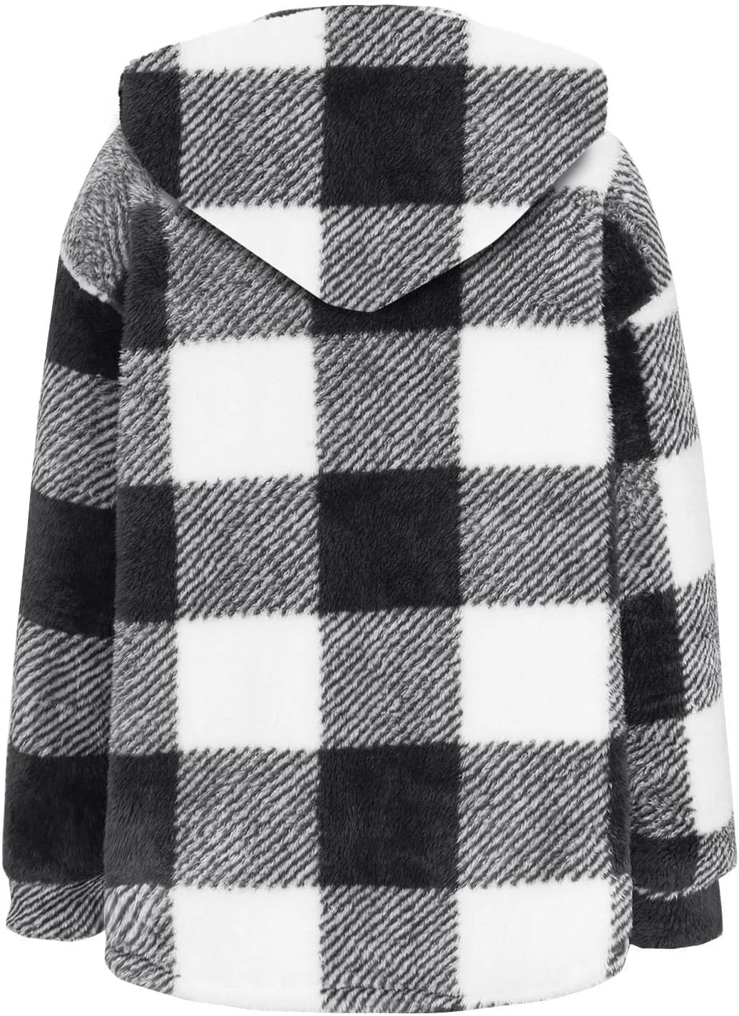 Womens Flannel Shacket Jacket Hooded Jackets Up Button Cardigan Trendy Plaid Fuzzy Outerwear Womens Long Flannel