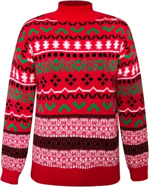 Women's Funny Christmas Tree Ugly Pullover Sweater Snowflake Long Sleeve Shirt Fall Lightweight Blouse Tops