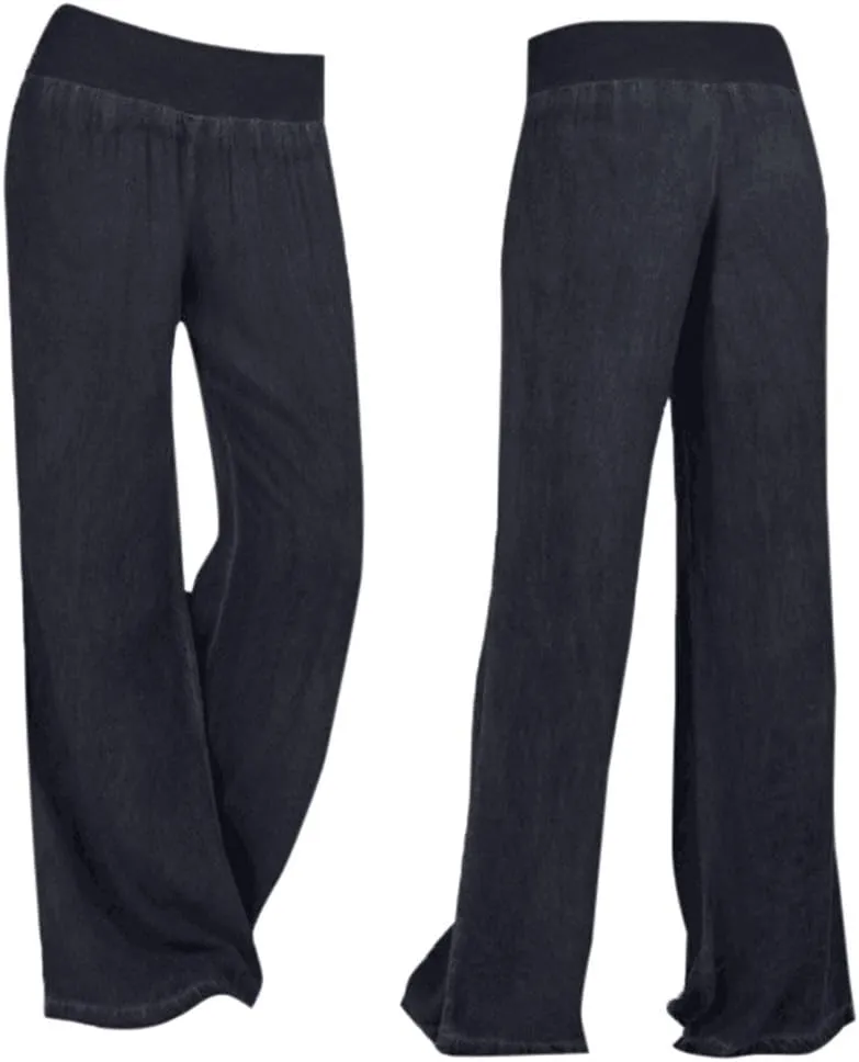 Women's High Waist Pants Loose Solid Color Wide Leg Pants Casual Straight Leg Trousers Pants
