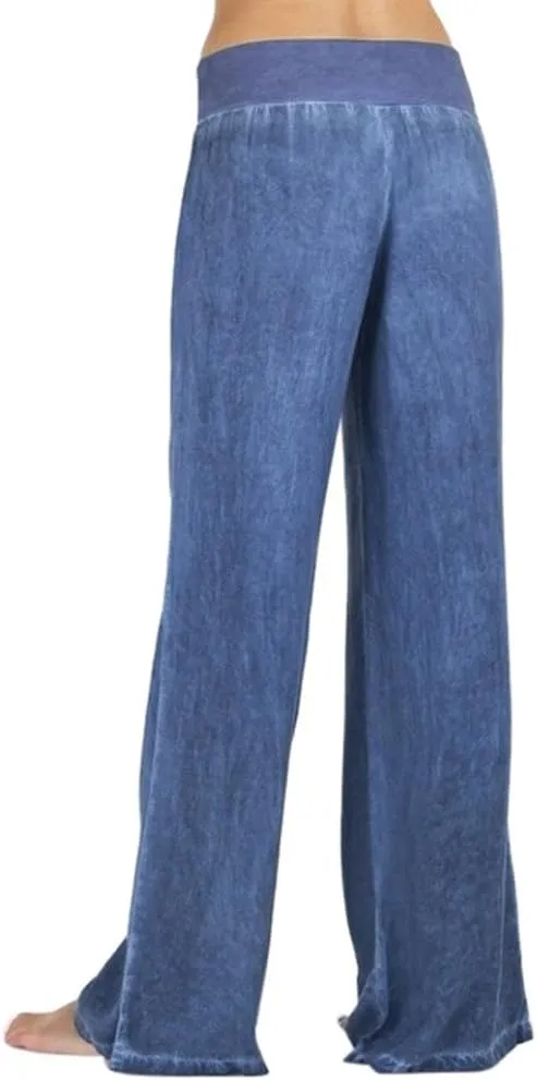 Women's High Waist Pants Loose Solid Color Wide Leg Pants Casual Straight Leg Trousers Pants