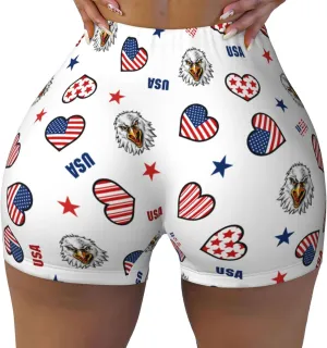 Women's High Waist Workout Shorts for Sports Athletic Running Hiking Biker Yoga Gym Shorts