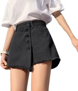 Women's Loose Korean Casual Summer Denim Shorts Vintage High Waist Short Pants