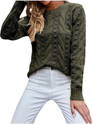 Womens Oversized Crewneck Long Sleeve Sweater Pullover Top Casual Ribbed Knit Sweaters Top 2024 Fall Outfits