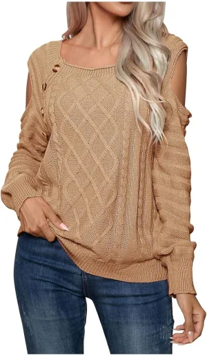Womens Oversized Crewneck Long Sleeve Sweater Pullover Top Casual Ribbed Knit Sweaters Top 2024 Fall Outfits