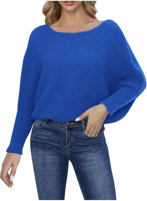 Womens Oversized Crewneck Long Sleeve Sweater Pullover Top Casual Ribbed Knit Sweaters Top 2024 Fall Outfits