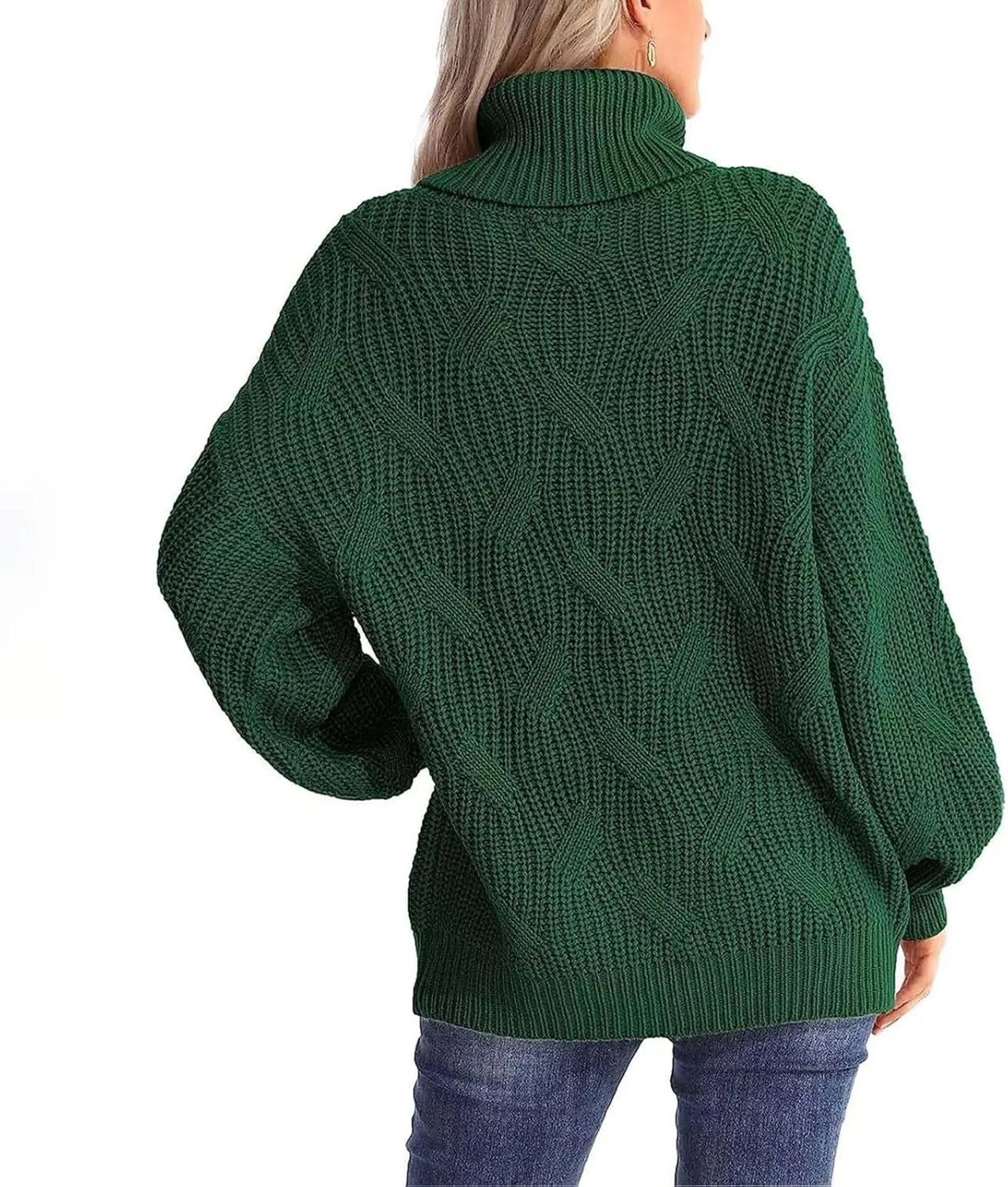 Womens Oversized Turtleneck Sweater Chunky Long Sleeve Ribbed Knit Pullover Jumper Top Fall Winter Warm Outwear