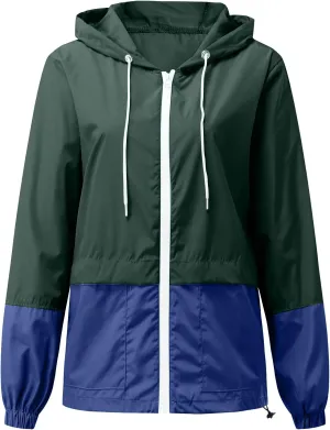 Women's Rain Jacket Lightweight Waterproof Hooded Raincoat Windbreaker Travel Rain Coats for Hiking Travel Outdoor