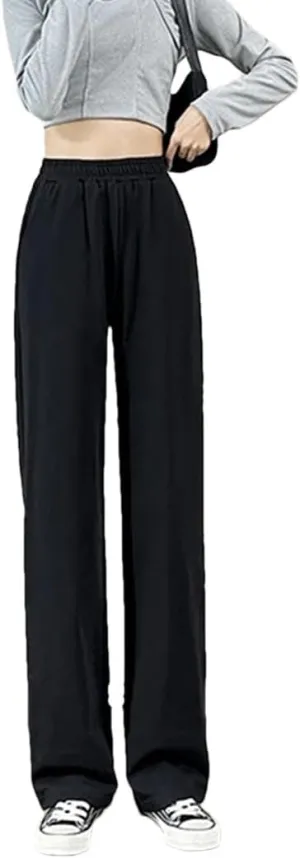 Women's Straight Loose Wide Leg Pants High Waist Casual Sweatpants Trousers
