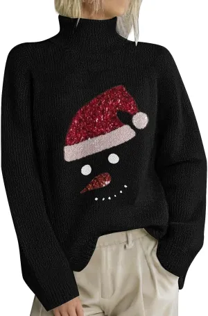 Womens Turtleneck Sweater Oversized Long Sleeve Blouse Classic Casual Jumper Turtle Neck Fall Winter Basic Knit Top