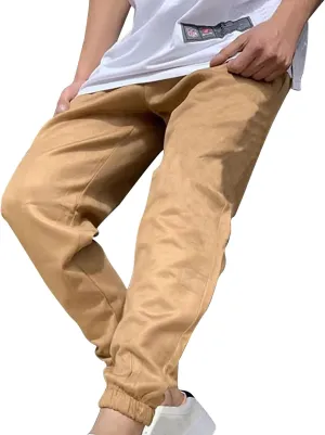 ZYXTIM Mens Fashion Tapered Pants Elastic Waist Slim Fitted Casual Chino Pants Cotton Stretch Workout Straight Leg Pants